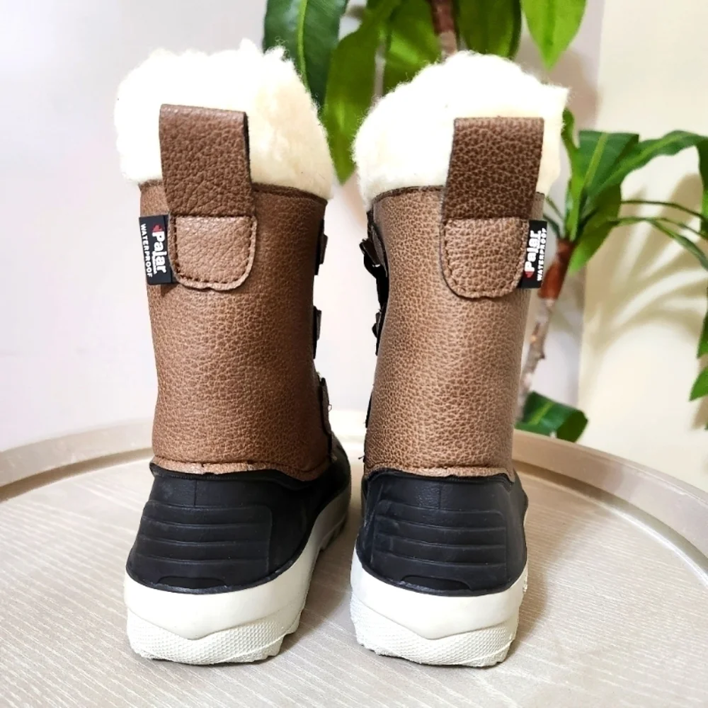 NEW Pajar Kids Marcel Warm Fleece Waterproof Boots 13T Brown